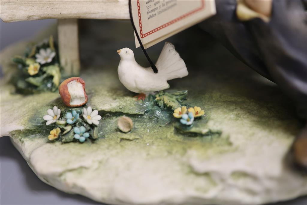 A Capodimonte figure, Tramp and Birds, height 23cm